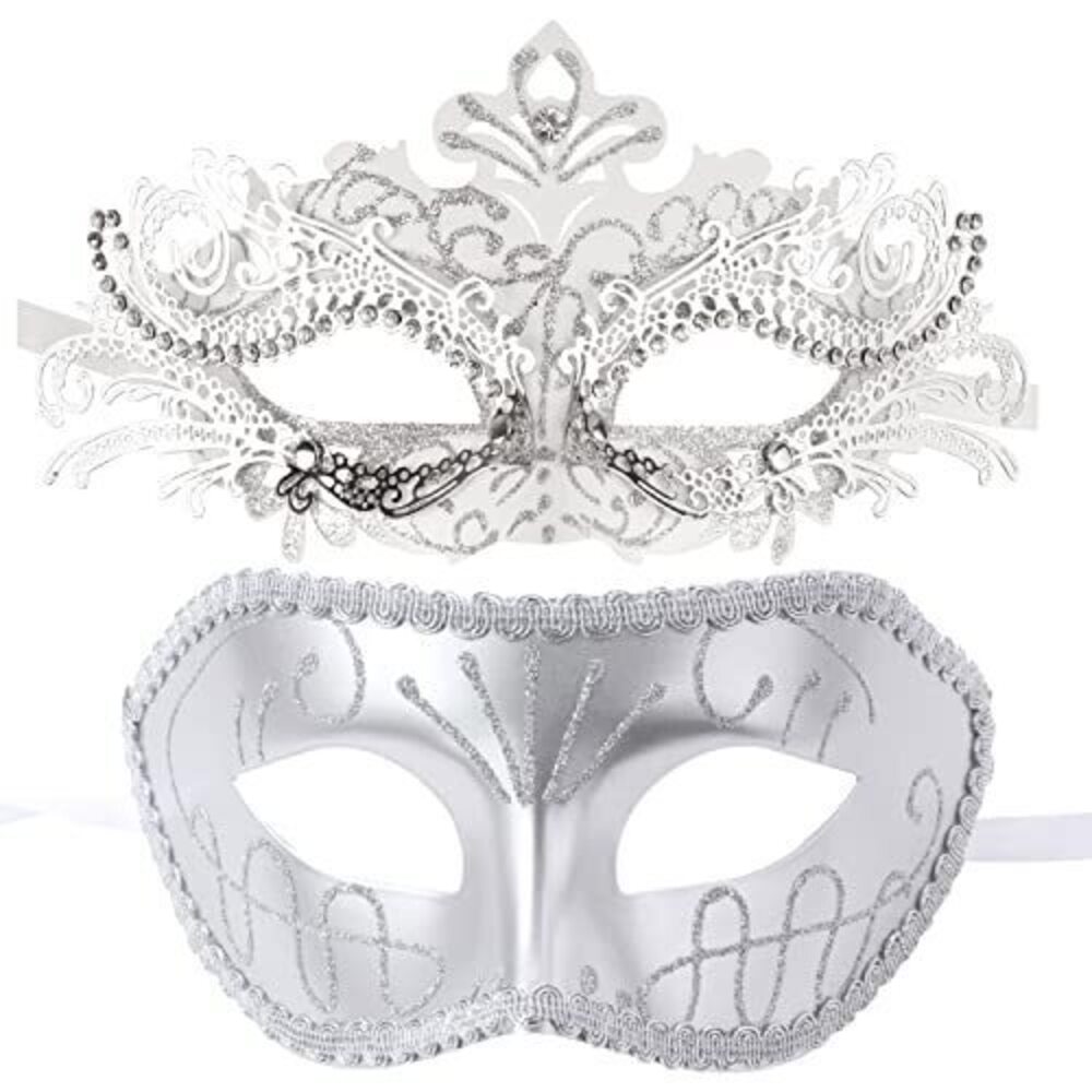 9889 Couple Masquerade Metal Masks Venetian Halloween Costume Mask Mardi
